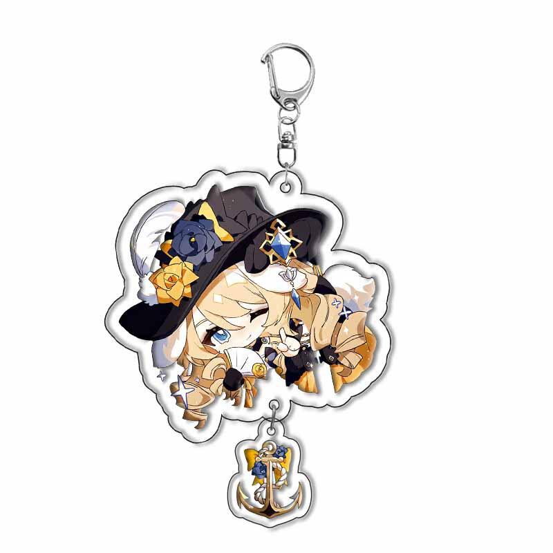 Project Anime Keychain for Fontaine and Natlan Characters Sigewinne Charlotte Navia Neuvillette Clorinde Freminet Keyrings
