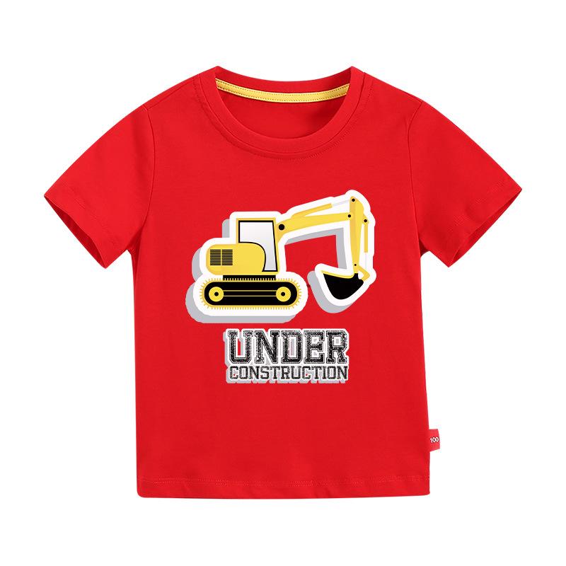 New Boys' Pure Cotton Short-Sleeve Printed T-Shirt - Round Neck Summer Top