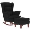 VidaXL Chaise à Bascule avec Pieds en Bois et Tabouret Fauteuil de Salon Relaxation Meuble de Salle de Séjour Chambre 3121236
