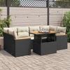 VidaXL Garden Lounge Set 6 Pcs with Cushions Black Braided Resin Acacia 3327451