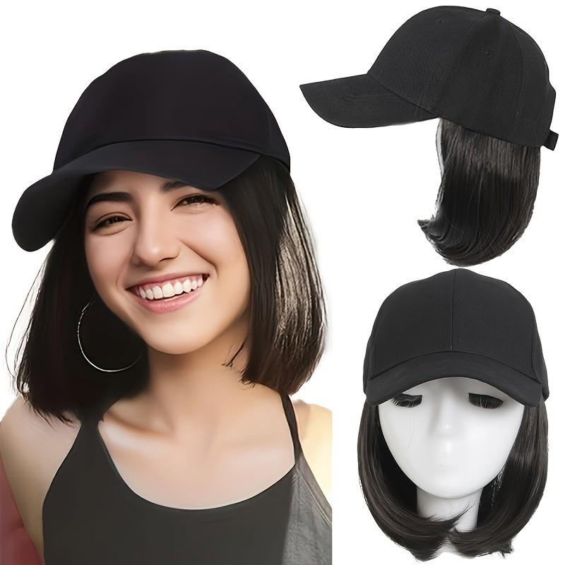 Wig Hat Combo Women Short Bob Baseball Cap Fashion