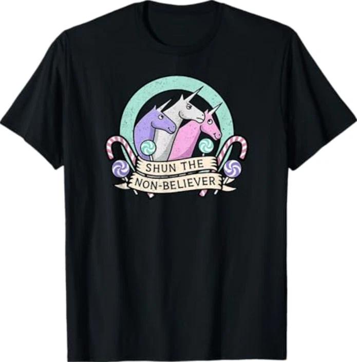 Shun The Non-Believer Funny Charlie Unicorn Sarcasm Meme T-Shirt XL