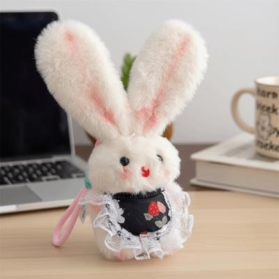 Cute Stuffed Keyring Cartoon Design Long-eared Rabbit Pendant Plush Rabbit Keychain  Couple Items