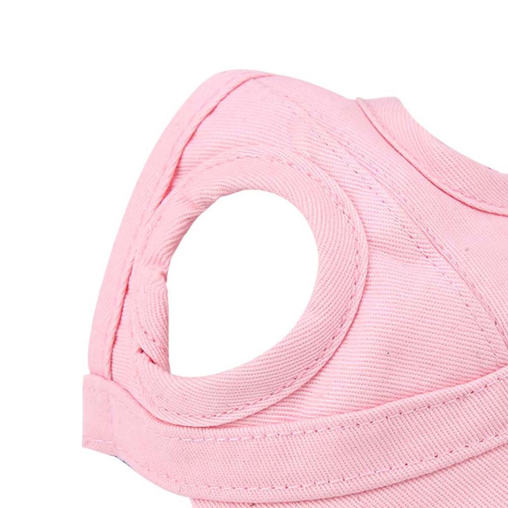 Pet Dog Cat Baseball Outdoor Sunbonnet Stripe Travel Sport Hat (Pink S)