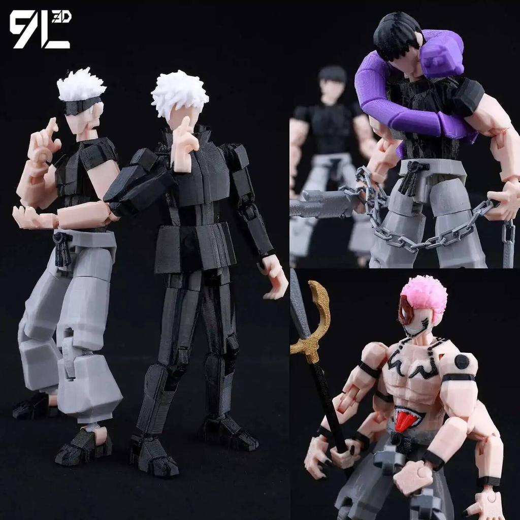 9L3D Printed Lucky Dummy 13 Jujutsu Kaisen Gojo Satoru Toji Yuji Sukuna Anime Action Figures Mannequin Yuuta Rika Model T13 Toys