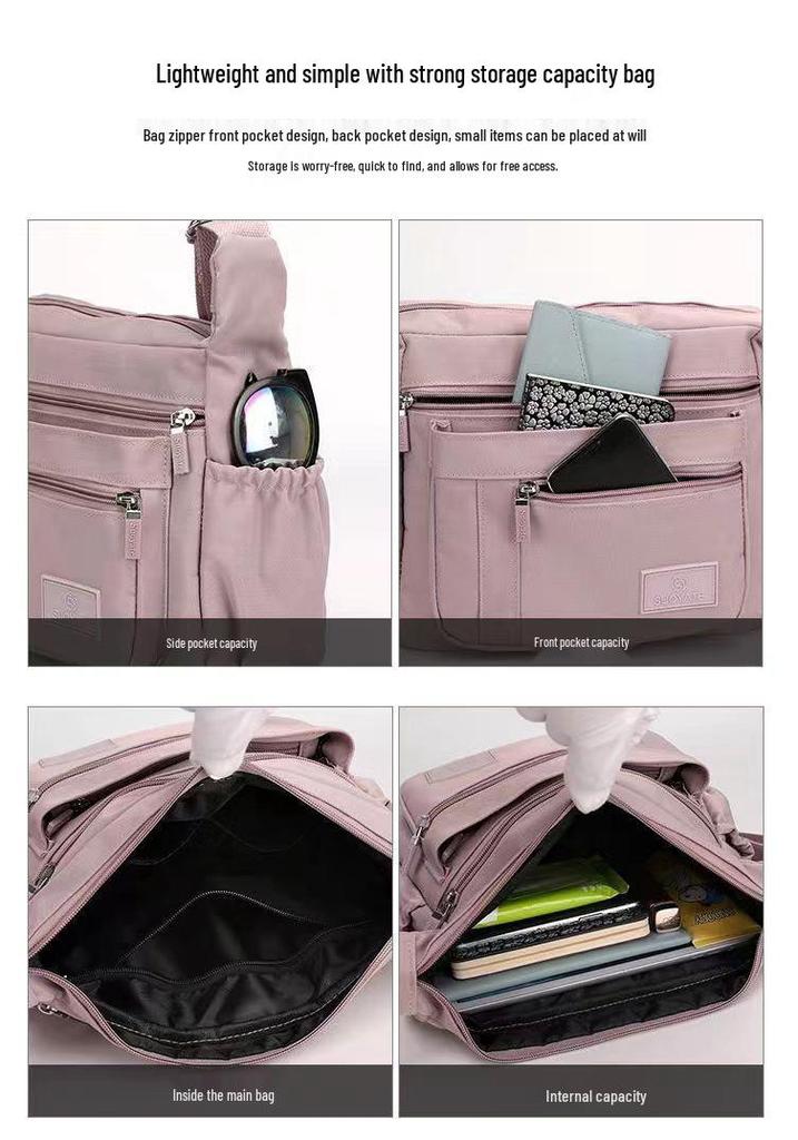 Sac bandoulière en nylon grande capacité pour femmes d'âge mûr: Porte-monnaie multi-compartiments, léger, décontracté, pour affaires et shopping