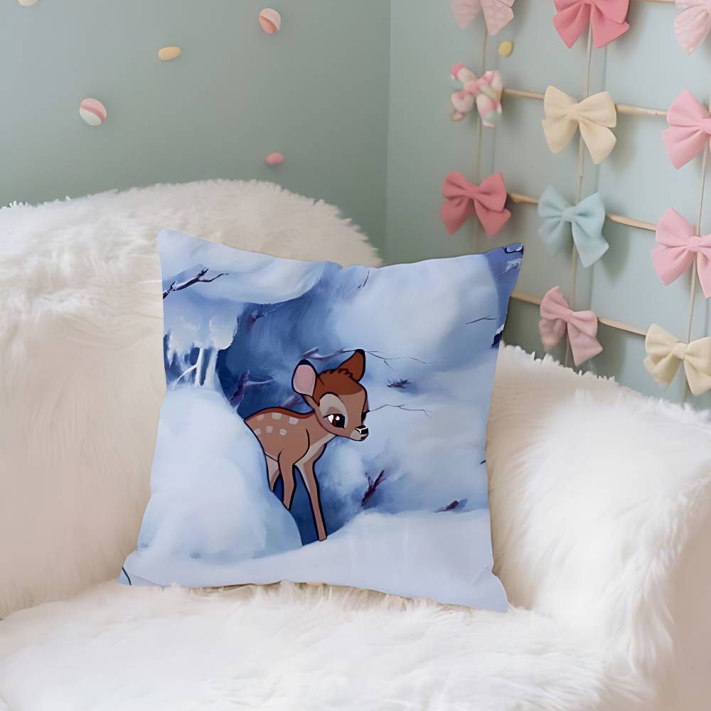 Classic Cartoon BBambiS Kawaii Throw Pillow Covers Pattern Cushion Cover Suitable For Sofa Bedroom Car Pillow Cover