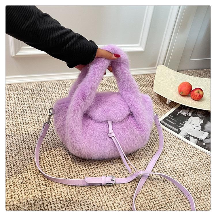 

Корейская плюшевая сумка - Осенне-зимняя женская пушистая теплая сумка через плечо