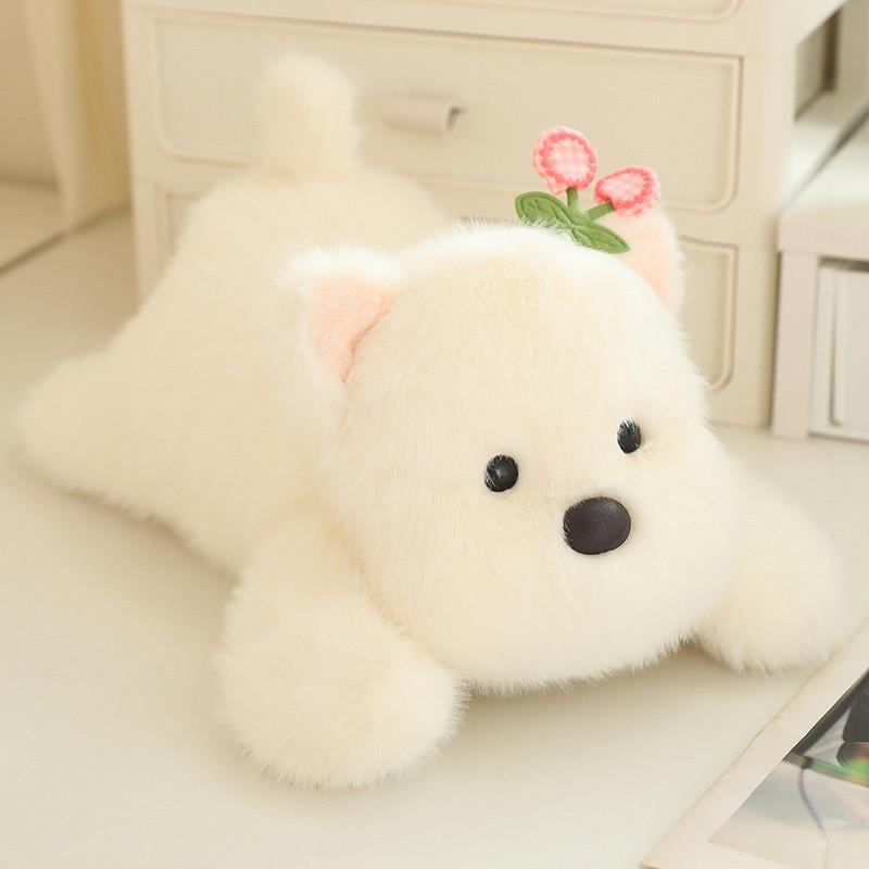 Highland Flower West White Terrier Dog Plush Toy Cartoon Stuffed Animal Doll