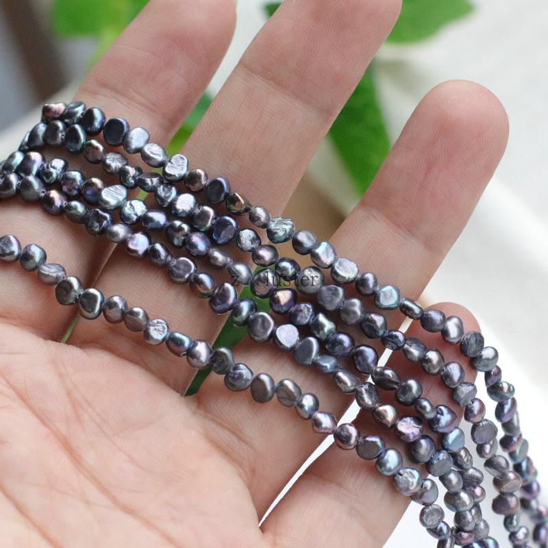 Natural Freshwater Pearl Beads: 4-5mm Irregular, Double-Sided Luster for Handmade Jewelry Bracelets