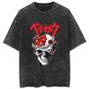 Fit Summer Berserk Stained Leather Washed Vintage Short Sleeve Tshirt Warrior Shirt Retro High Street Loose Cotton Top