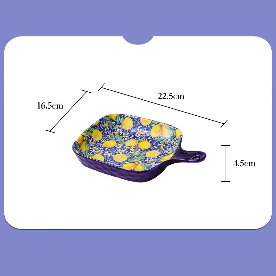 1PC Ceramic Tableware Bohemian Style Retro Home Tableware Creative Dim Sum Plate Fruit Plate Household Goods