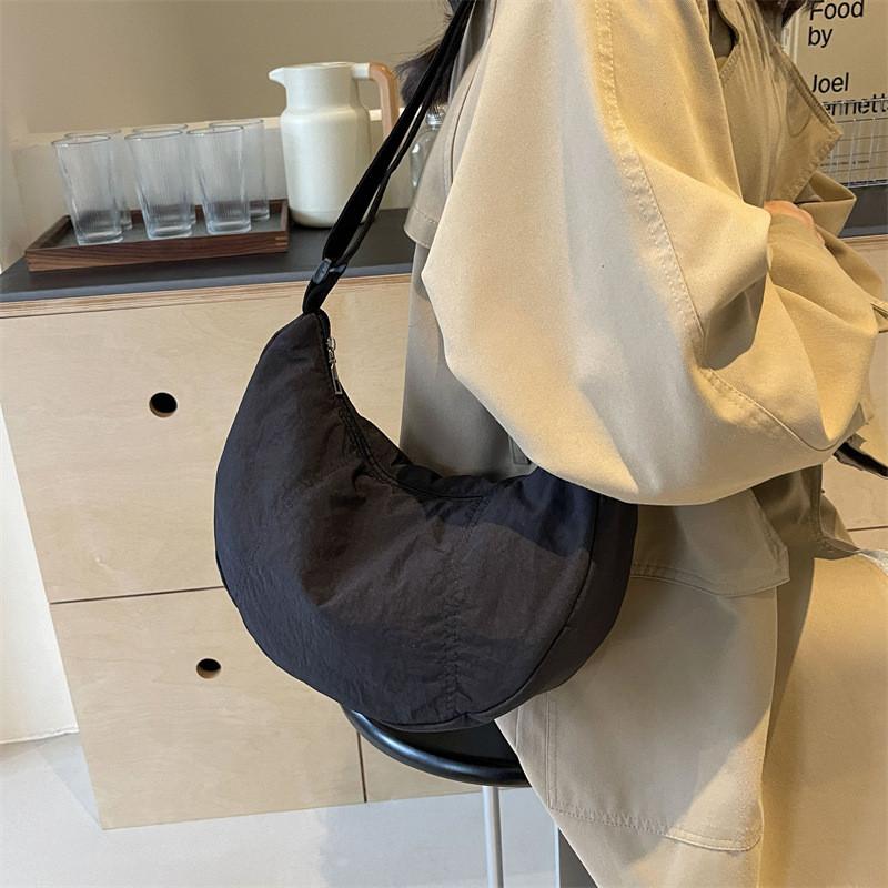 Nylon Crossbody Bag For Women With Zipper Closure And Cotton Lining For Daily Use
