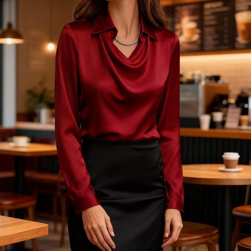 Women's French Style Elegant Long Sleeve Professional Shirt