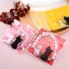 50Pcs Couple Cats Biscuits Candy Bags Plastic Sandwich Bread Packaging Bags  Package Supplies