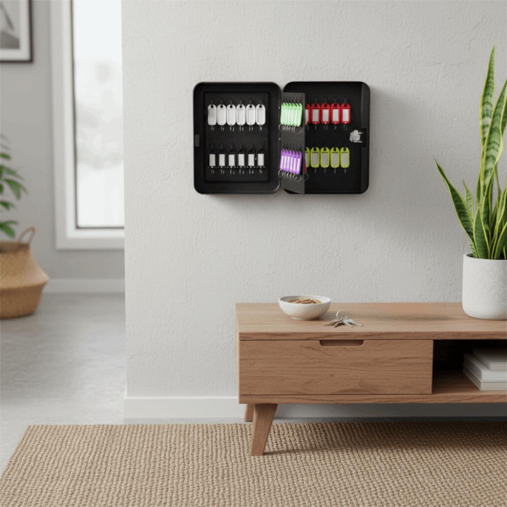 Metal Construction Key Box Code Lock Wall Mount Key Cabinet Security Lock Holds 20 Keys Key Storage Box Home Storage