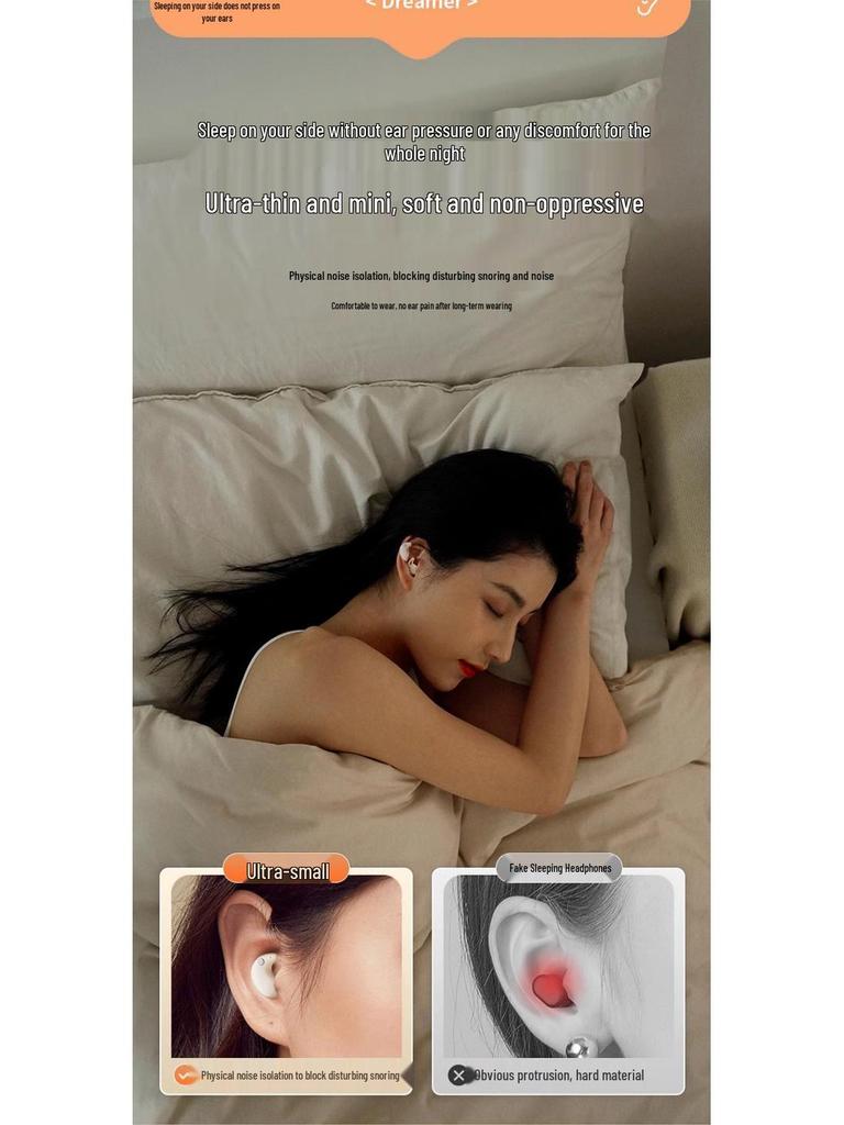 2025 Ultra-Thin Bluetooth Sleep Headphones: Long Battery Life, High Sound Quality, Noise Cancelling, Wireless In-Ear Design.