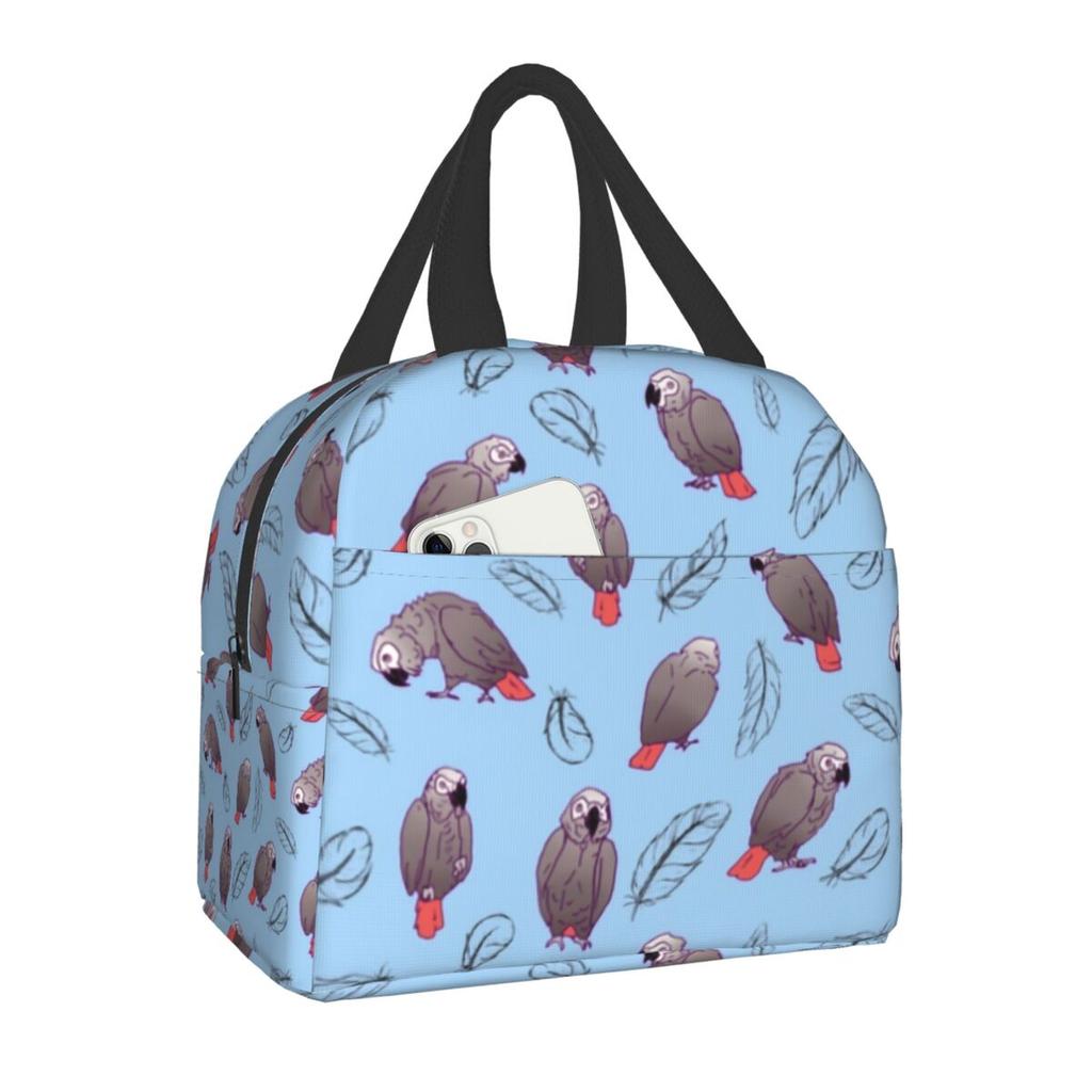Floral And Parrot Birds Resuable Lunch Box Women Multifunction Thermal Cooler Food Insulated Lunch Bag Office Work Picnic Bags