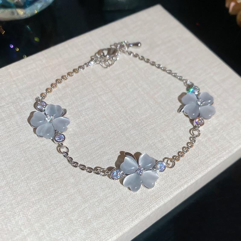 Mori small fresh zircon opal bracelet flower sweet temperament versatile bracelet light luxury high-end jewelry women