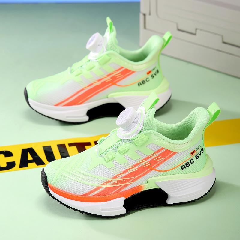 Elementary School Boys Mesh Middle Aged Older Children Lightweight Fashion Casual Sports Shoes Rotary Buckle Casual Student Running Shoes