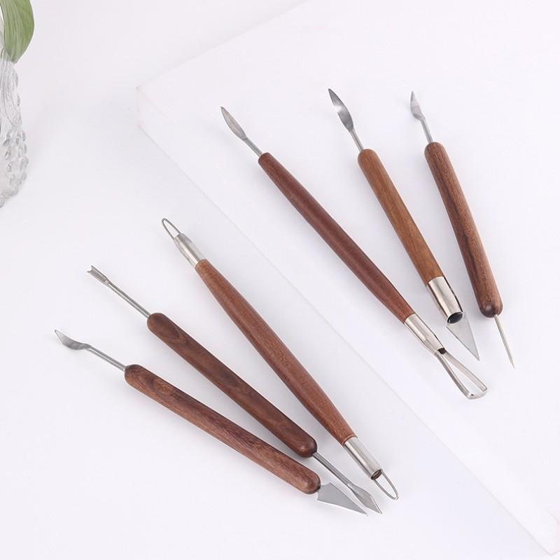 6-piece Pottery Tool Set Ceramic Clay Sculpture Modeling Art Scraper Tool Set for Drawing and Repairing Clay Sculptures