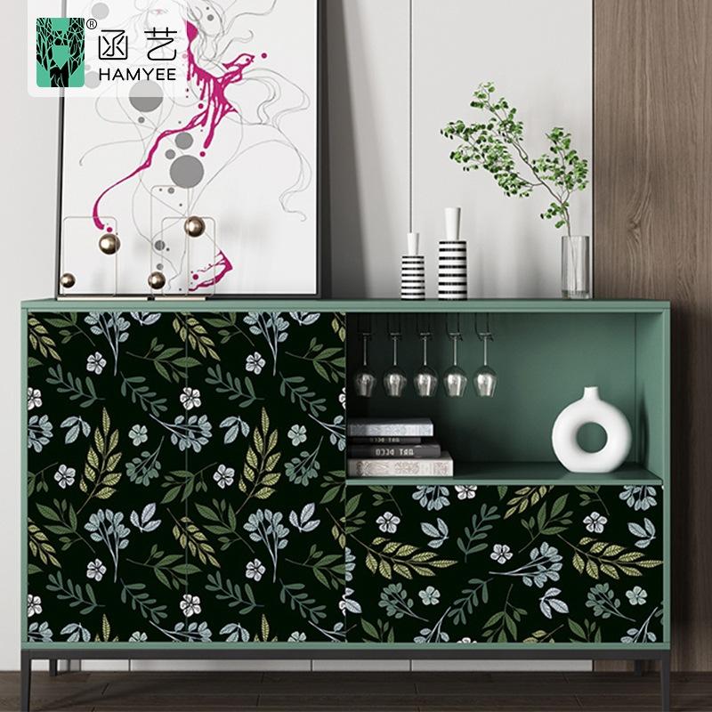 Klebefolie für die Wand - Wasserdichte PVC-Blumenmuster, Verdickte Selbstklebende Heimdekoration, Hintergrund für Schlafzimmerabtrennung