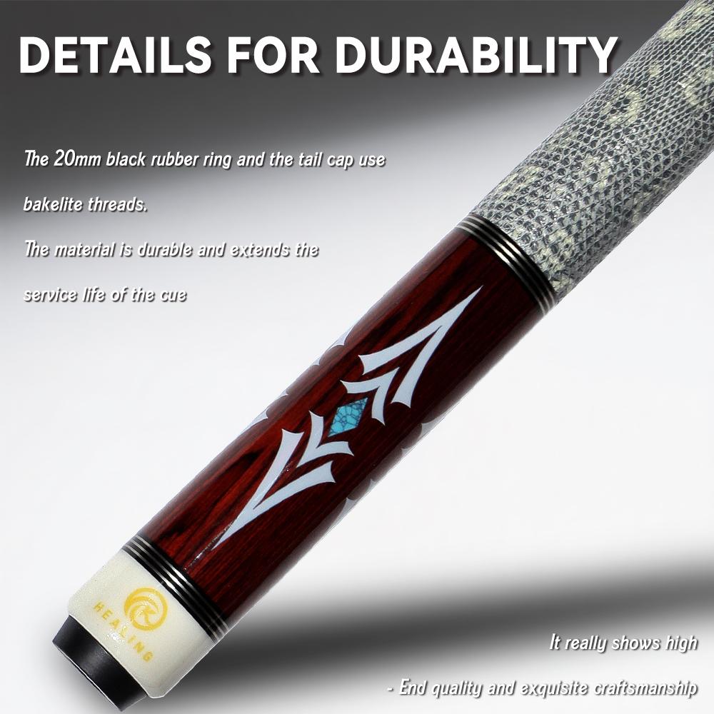 OKHEALING Karbonfaser Billard Queue Stick (Black Technology Geringe Durchbiegung Pro Taper Billard Queue 11,8 mm Spitze, 147 cm, Spiel Queue)