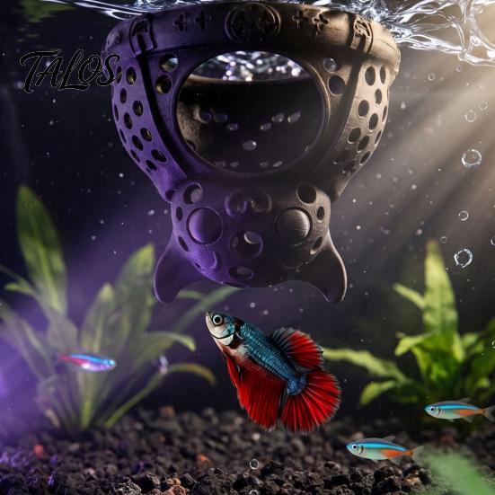 Small Fish Tank Cave Xmas Aquarium Hideout, Shrimp Shelter, Christmas Stocking Betta Ornament for Fry Hide, Halloween Bat Hideout Tanks Decoration