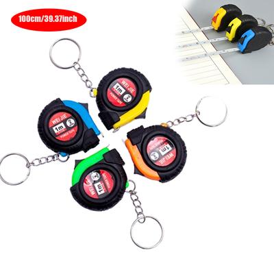 1Pcs Retractable Ruler Tape Measure Keychain Mini Pocket Size Metric 1m Car Key Rings Accessories Women Men Sholesale Bul