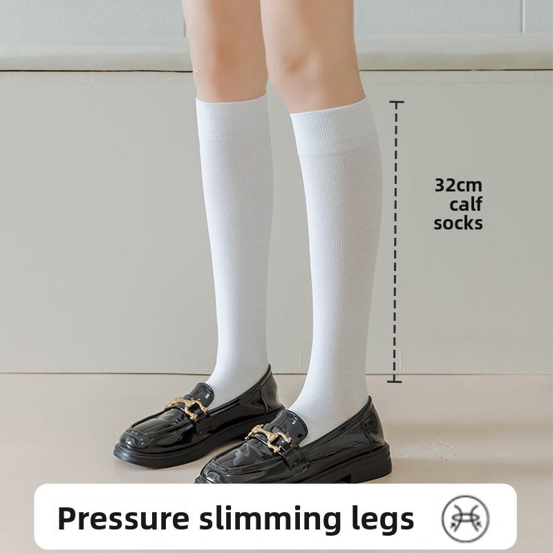 Pressure Long Leggings for Women - Strong Leg Slimming and Over-Knee Compression Stockings - Winter Autumn Women's Black Cotton Stockings