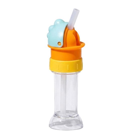 

Water Bottle Straw Lid Leak-Proof Adapter for Kids Adults Portable Conversion Cap with Built-in Straw And Flip-Top Spill Resistant Lid A