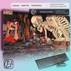 HYBXAXC Japanese Ukiyoe Giant Skeleton MousePad Extended DeskMat Smooth Surface for Precision Gaming Yokai Art Desk Decor