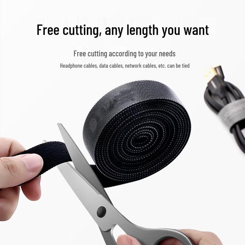 Reusable Cable Management Hook and Loop Roll