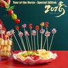 Christmas And New Year Disposable Fruit Sticks Fruit Forks Creative Art Toothpicks (100 Sticks Per Pack)