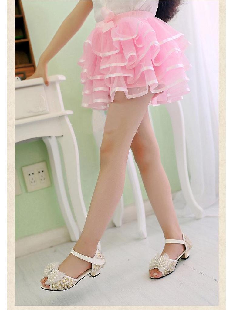 Versatile Girls' Princess Gauze Skirt - Layered Cake Design for All Seasons in Korean Style