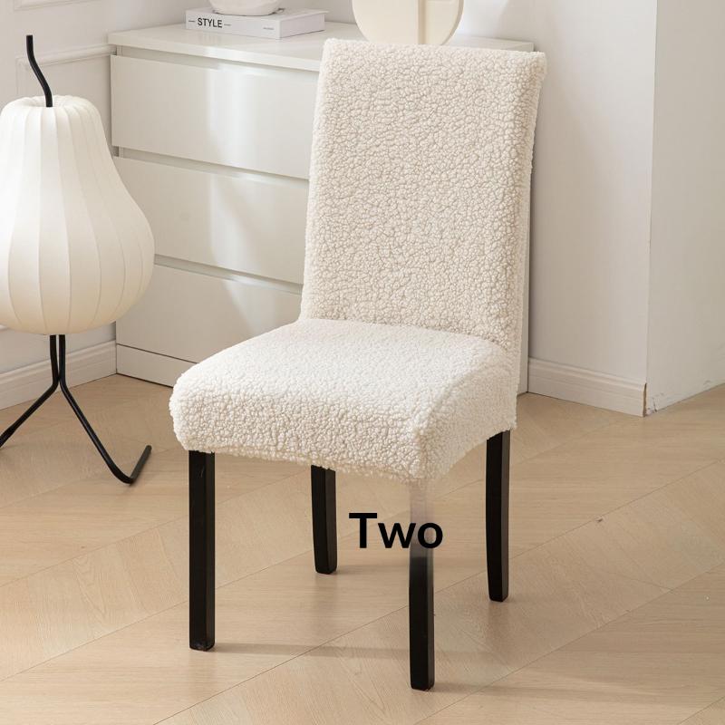 Зимние плюшевые чехлы на стулья из овечьей шерсти однотонные утолщенные универсальные эластичные обеденные накидки чехлы для домашних стульев