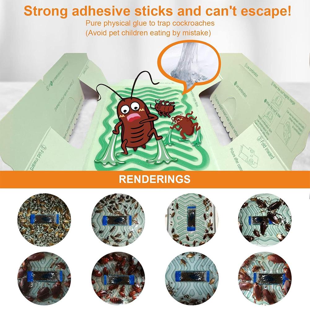 10er Pack Kakerlaken-Köder-Klebefallen Innenbefall-Fallen Klebe-Kakerlakenvernichter Befall Innenbereich Haus Schädlinge Insektenkontrolle