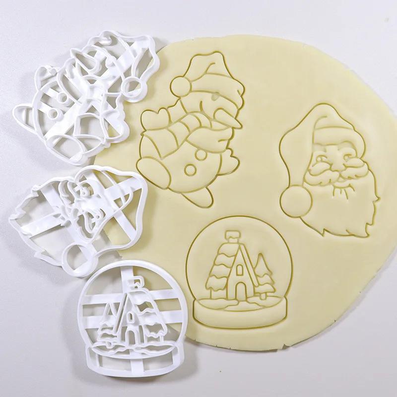 Stampo per biscotti natalizi, omino di pan di zenzero, Babbo Natale, timbro, per feste di Natale per bambini, stampino per biscotti, decorazioni per dolci