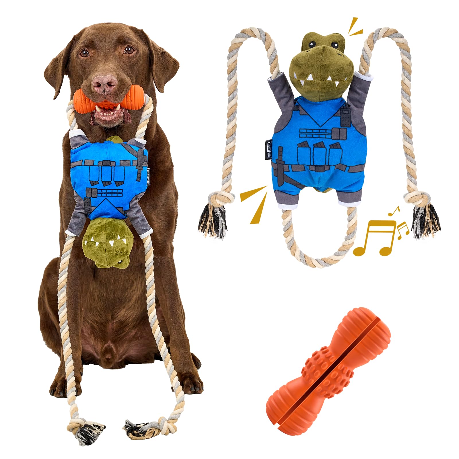 

OneTigris Dog Toy with Educational and Teeth Brushing Stress Food and Speed Educational Toy with Stuffed Animals for Medium and Large Exercise Teeth