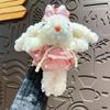 Cute Cartoon Plush Doll Pendant Fluffy Animal Dressing Rabbit Keychain Soft Plush Toy Stuffed Plush Rope Buckle Doll Accessories