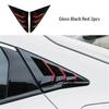 For 2016-2021 Honda Civic Hatchback Rear Side Vent Window Louver Cover Black+Red