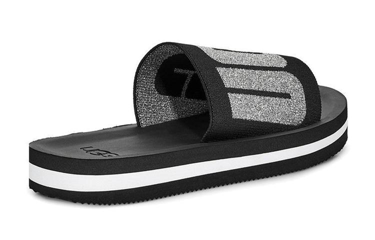 UGG Zuma Metallic Graphic Black Slippers Women's 1101558-BLK