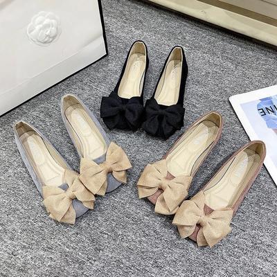 Fashion With Bow Slip-on Ladies Footwear Square Toe Women's Flat Shoes Lastest Non 39 2025 Summer Chic Point Discount Stylish Promotion