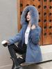 Autumn Winter Coat Women Beige Add Wool Thick Warmth Fur Hooded Parkas Jacket 2026 New Fashion Belt Slim Cotton Coat