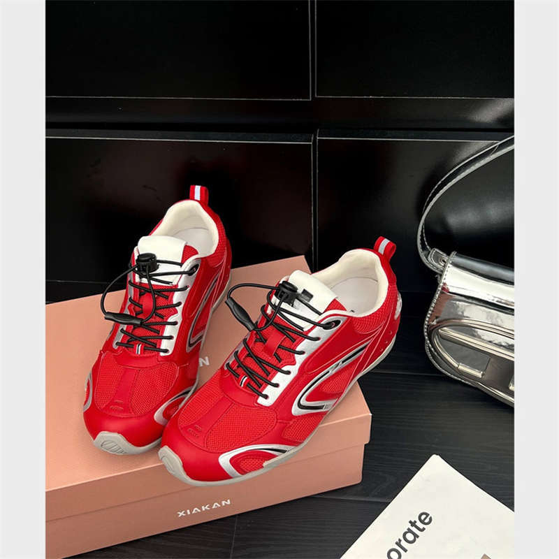 Retro silver Forrest Gump training shoes summer new super fire racing shoes platform breathable casual sports shoes