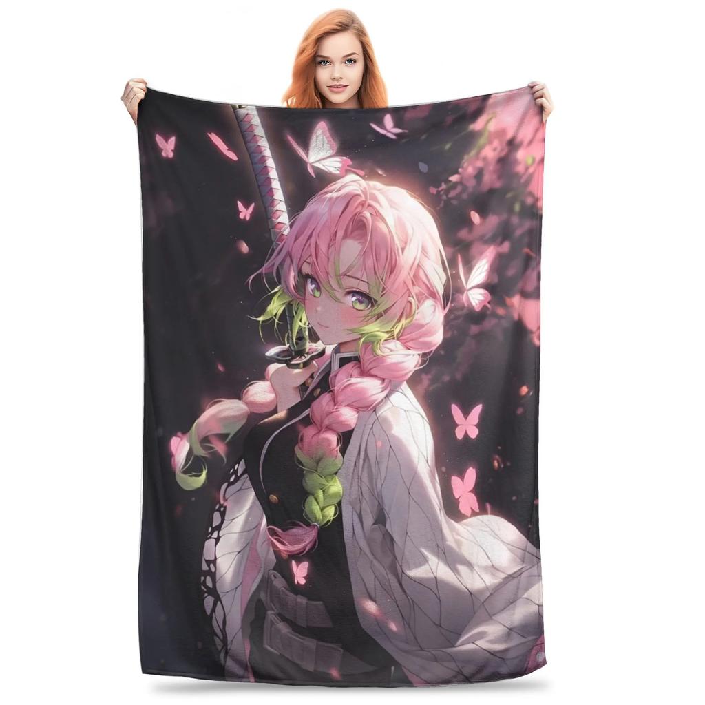 Nezuko Demon Slayer Blankets Fleece All Season Portable Lightweight Thin Throw Blanket for Bedding Couch Bedspread