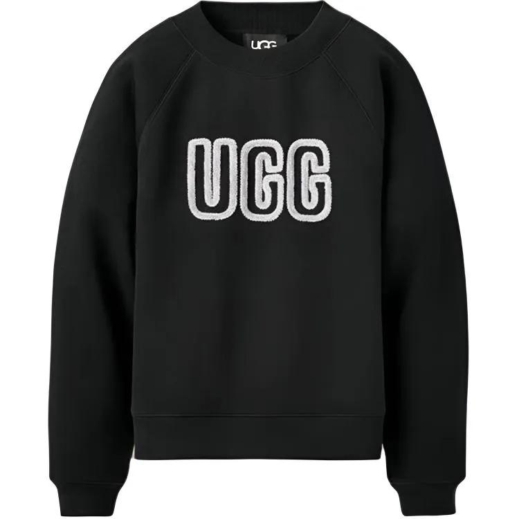 UGG Sweatshirts Women's Black Crew Neck Moderate Straight Fit (Unisex) Sweatshirts 1171477 | Black