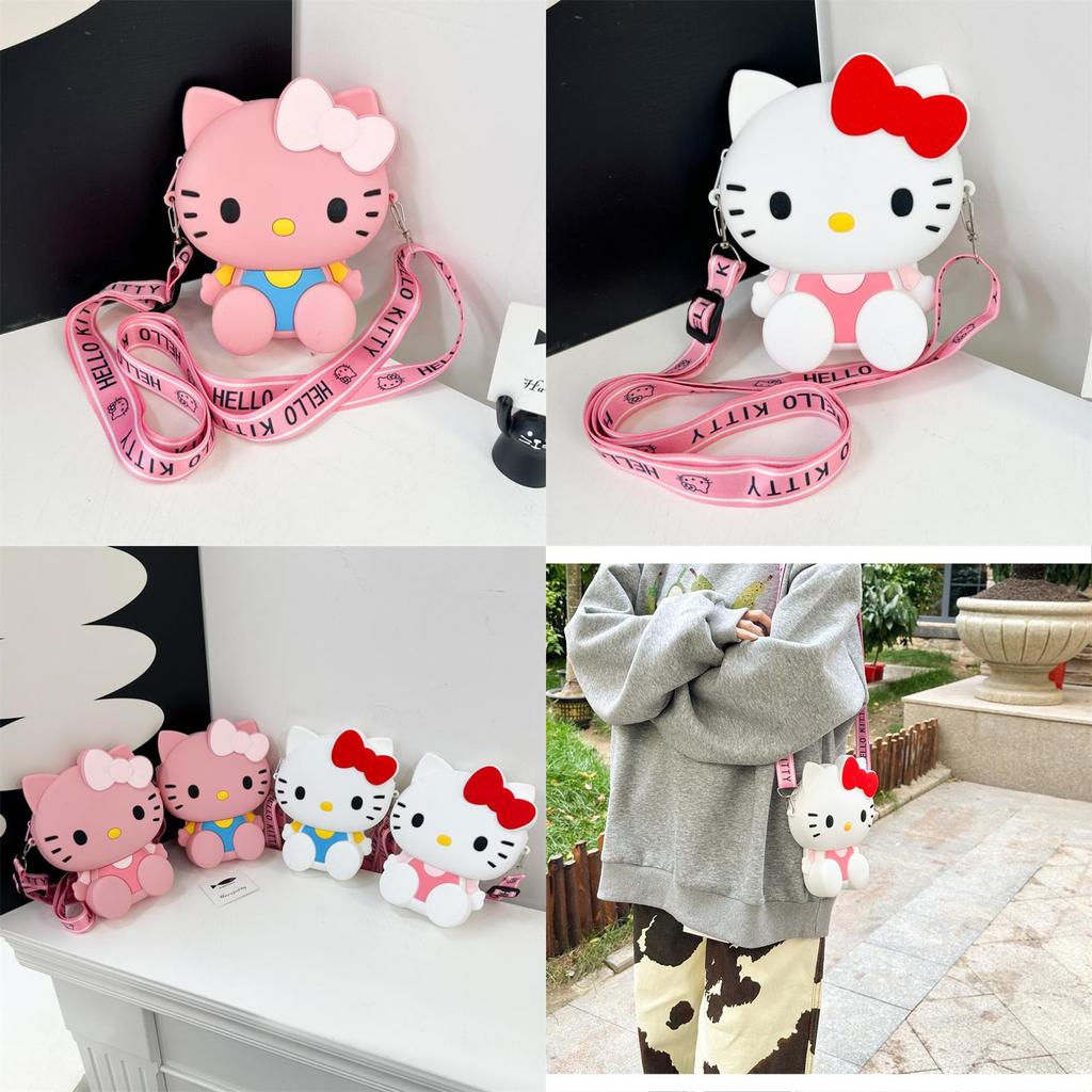 Hello Kitty Mini Silicone Coin Purse With Zipper For Kids And Girls