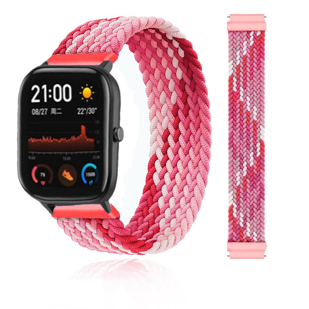 20mm 22mm Uhrenarmbänder für Amazfit GTS/4/3/2/2e/GTS2 Mini/GTR 4/3 pro/GTR2/2e/2 Geflochtenes Solo-Loop-Armband Amazfit bip 6 5 Band