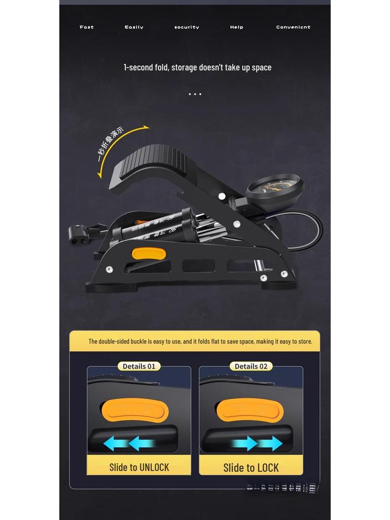 Universal High-Pressure Foot Pump for Cars, Bicycles, Electric Bikes, Motorcycles, and Household Use